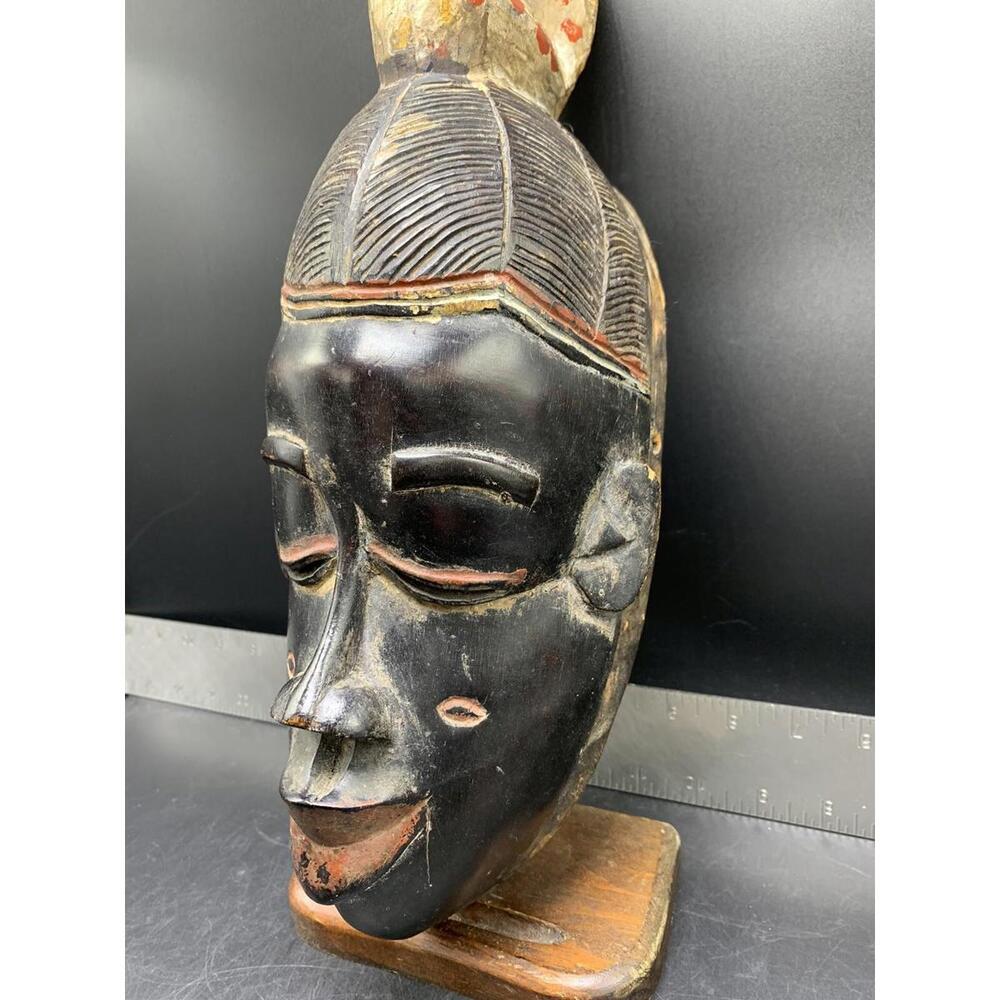Vtg African Ethnic Carved Wood Tribal Ceremonial Mask Art Sculpture Bird Chicken - Picture 5 of 12